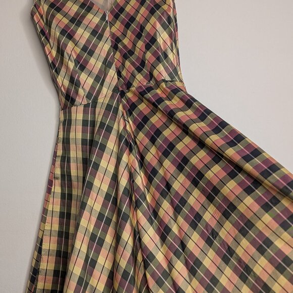 Plaid Swing Dress with Sequins - Picture 5 of 7